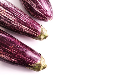 Striped healthy eggplants