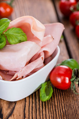 Ham on wooden background