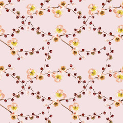 Seamless pattern with flowers. Watercolor illustration