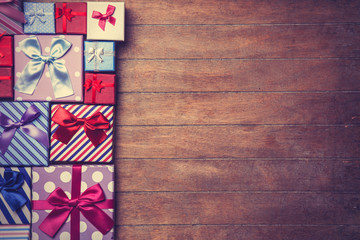 Obraz premium Different color gift boxes