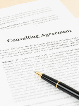 Consulting agreement document business concept