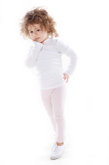 The children's emotions isolated on the white background