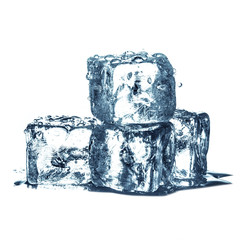 cubetti di ghiaccio in fondo bianco