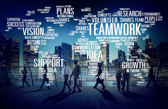 Global Business People Commuter Walking Teamwork Concept