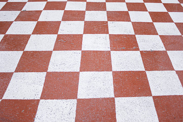 Square red and white