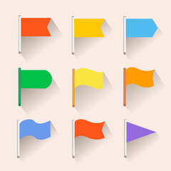 Set of Flag icons. Flat style.