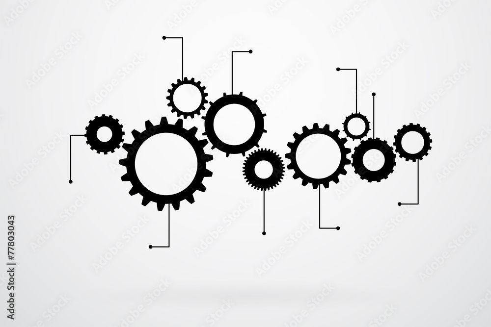 Wall mural Cogs And Gears Icon Vector Illustration