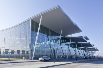 modern international airport in Wroclaw, poland
