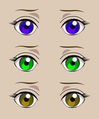Eyes of different colors. Raster