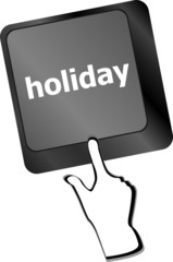 Computer keyboard with holiday key - social concept