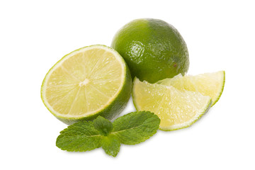 Fresh limes and mint