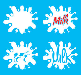 Vector Milk Splashes