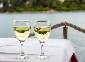 Two glasses with drinks