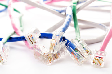 白バックで撮影した電話のコード