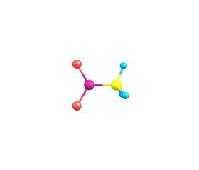 Nitromethane molecule isolated on white