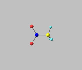 Nitromethane molecule isolated on grey