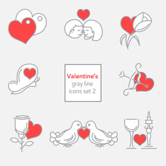 Valentines_icons_illustrations_set2_ gray_red_line