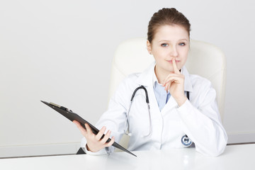 young doctor in her office