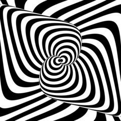 Design monochrome whirl movement illusion background