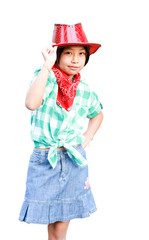 Portrait of girl wearing a hat and smiling