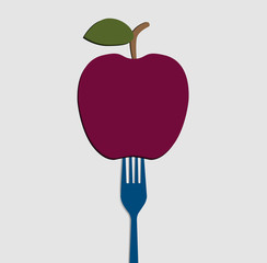 fork and apple