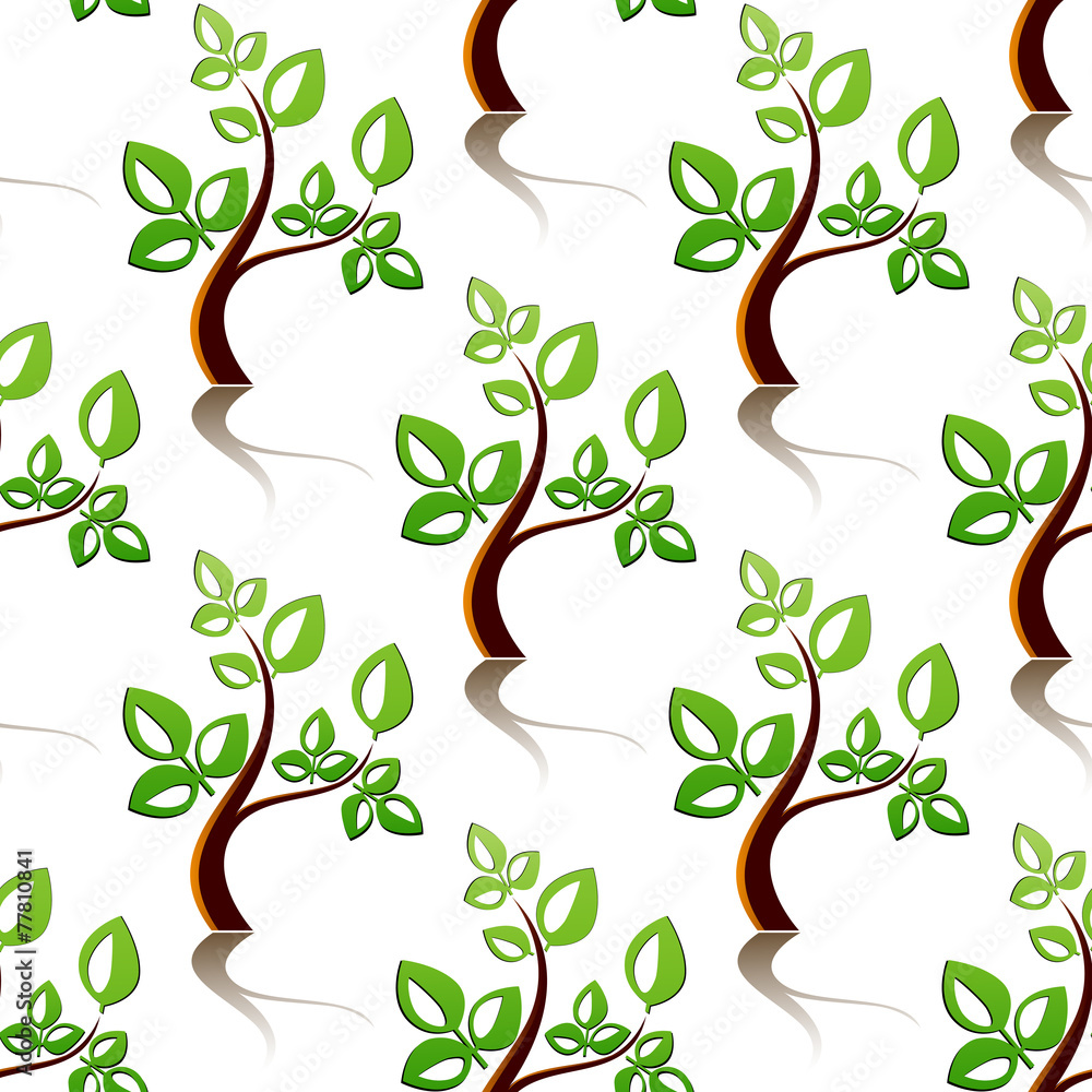 Poster Seamless pattern of little trees