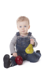 Baby girl in overalls