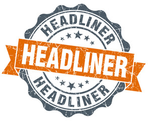 headliner vintage orange seal isolated on white