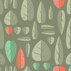 Seamless pattern with leafs