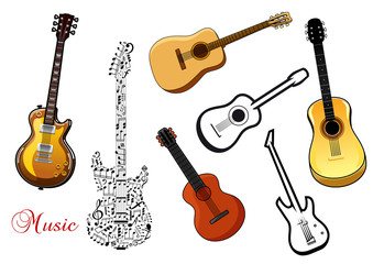 Fototapeta premium Set of musical guitars