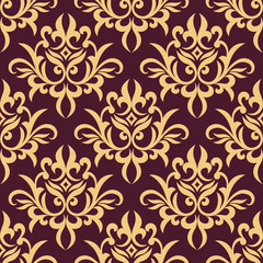 Yellow and purple floral seamless pattern