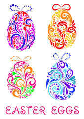 Floral decorative patterned Easter Eggs