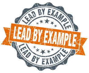 lead by example vintage orange seal isolated on white
