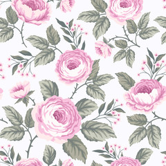 seamless floral pattern with roses