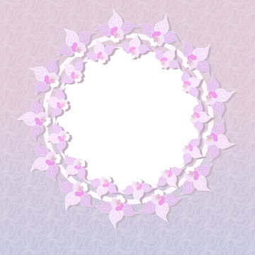 round pink floral frame