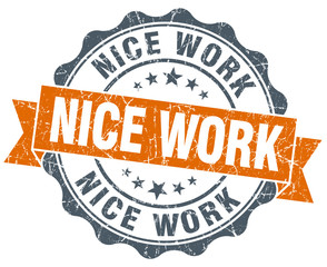 Obraz premium nice work vintage orange seal isolated on white