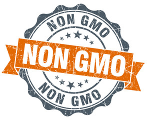 non gmo vintage orange seal isolated on white