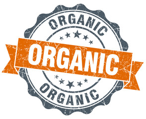 organic vintage orange seal isolated on white