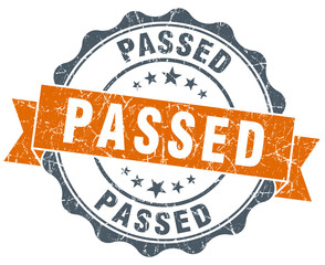 passed vintage orange seal isolated on white