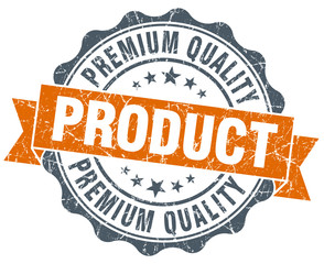 premium quality product vintage orange seal isolated on white