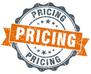 pricing vintage orange seal isolated on white