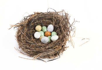 Nest mit Ostereiern