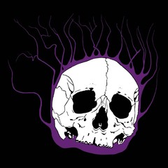 Skull with flaming branches © ad_hominem