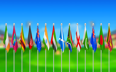 Flags of participating countries of cricket 2015