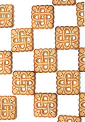 Square tea biscuits. Background. Photo.