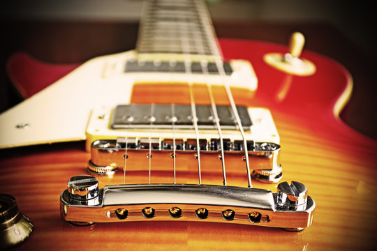 electric guitar bridge in vintage effect