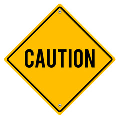 Caution vector metal sign.