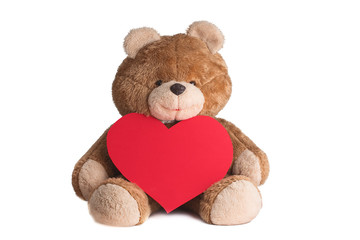 Teddy Bear Holding a Heart
