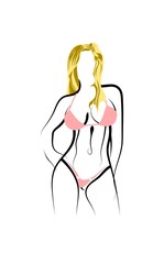 Женщина  в  бикини