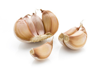 Garlic isolated on the white background.